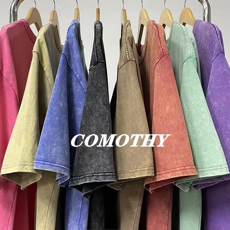 Distressed Short Sleeve Men's T-shirt Loose Fit Hong Kong Style Ins Half Summer Trendy Body