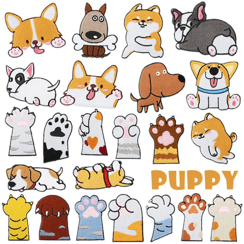 

Corgi Embroidery Patch For Clothing Doggy Iron Sticker For Clothing Tnaprasowanki Na Ubrania