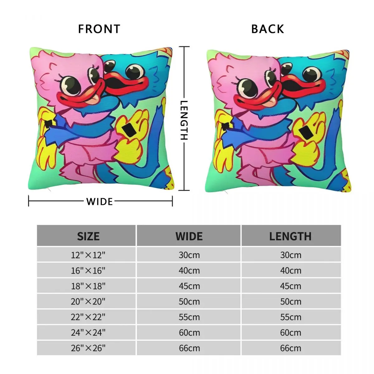 H-Huggy милая квадратная наволочка W-Wuggy чехлы для подушек видеоигр забавная