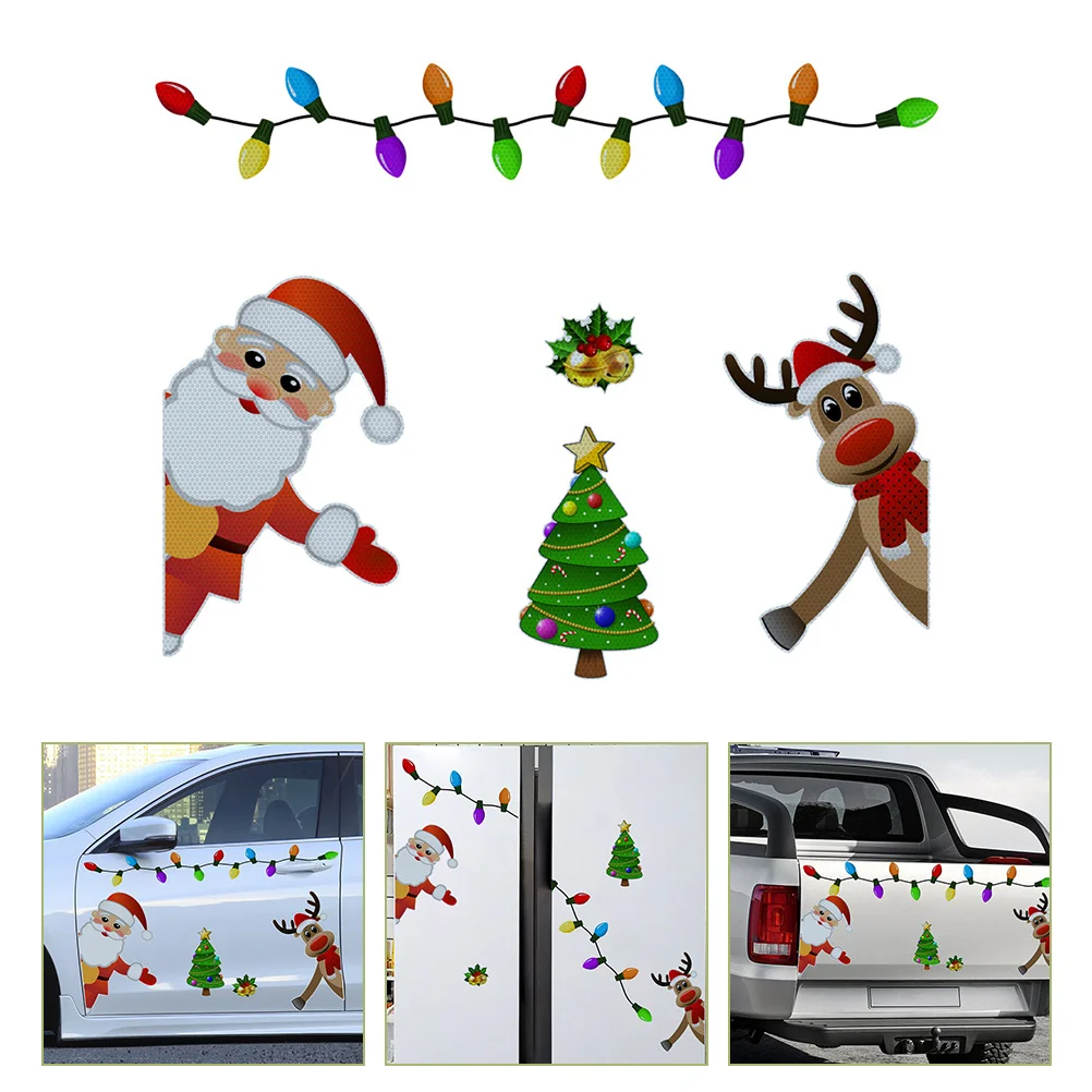 

Рождественские магниты, автомобильные фонари, магнитные наклейки на холодильник, светоотражающий праздничный магнит, Санта-Клаус, кухня, с...