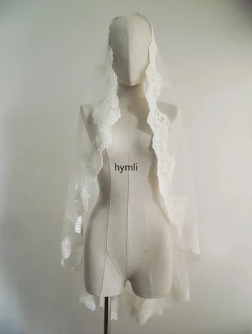 Кружевная фата hymli для свадьбы, длина до кончиков пальцев