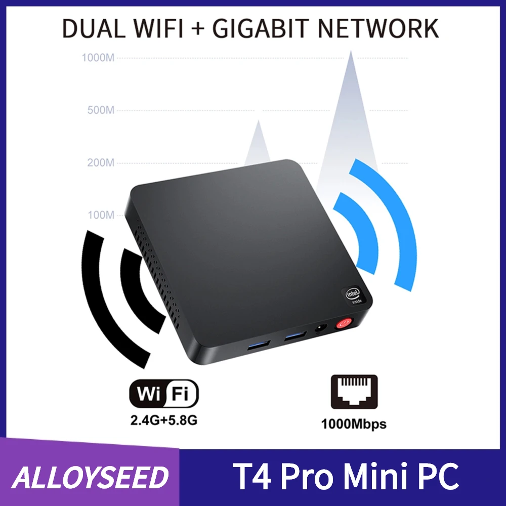 

2.4GHz Mini PC Computer 2.4GHz Celeron N3350 Gaming Desktop Computer Wifi 1000M LAN Bluetooth-compatible for Monitors Projector