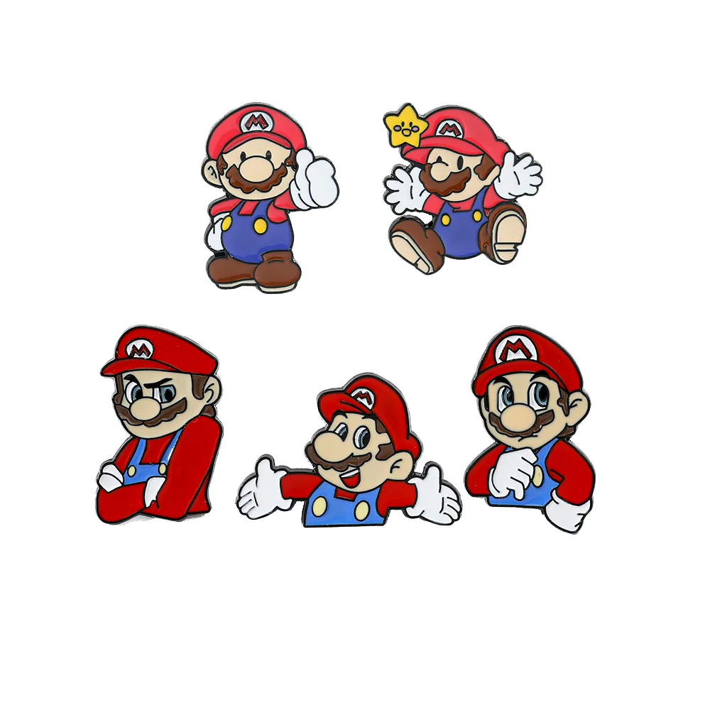 Металлическая брошь в виде игры супермарио 5 шт.