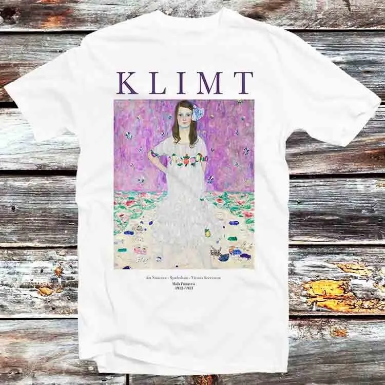 Выставочная футболка Gustav Klimt выставочная женская винтажная ретро мем аниме манга