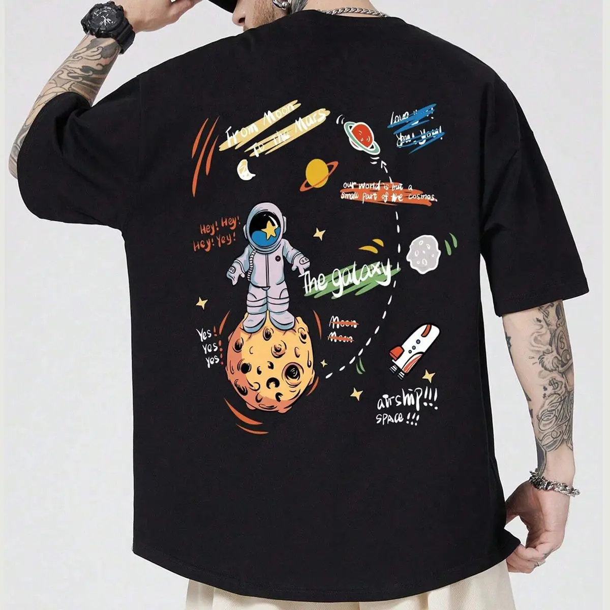 Мужские хлопковые футболки большого размера с вырезом на плечах