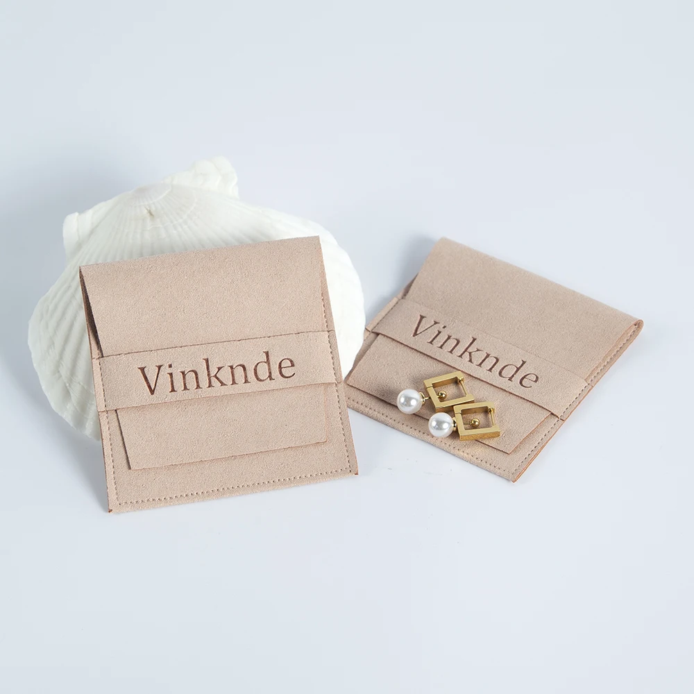 50pcs Bulk Jewelry Packaging Pouches Custom Logo Size Microfiber Velvet Rings Earrings Necklace Organizer DIY Bags Wedding Favor