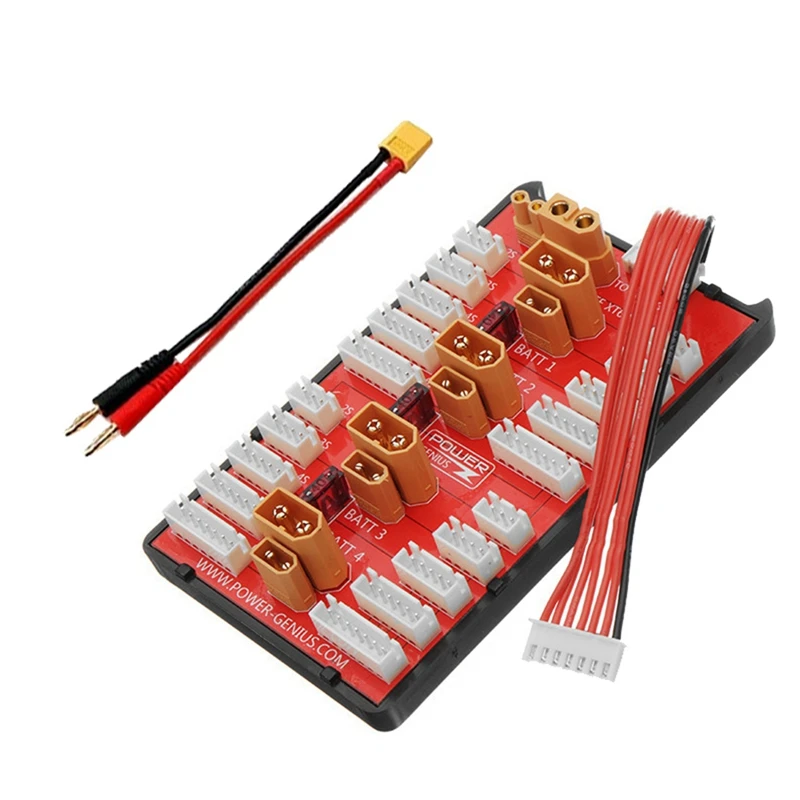 Комплект параллельной зарядной платы 2 в 1 XT30 XT60 поддерживает 4 упаковки 2-6S Lipo