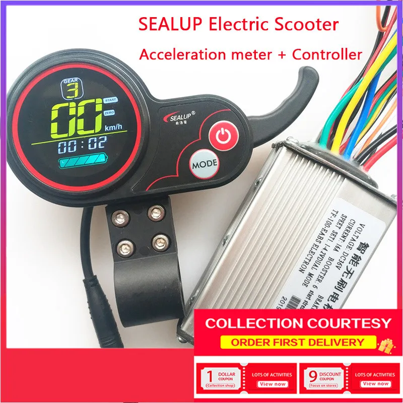 

For SEALUP Electric Scooter 36V 48V Motor Brushless Controller Electric Mountain Bike Speed Controller with LCD Display Panel