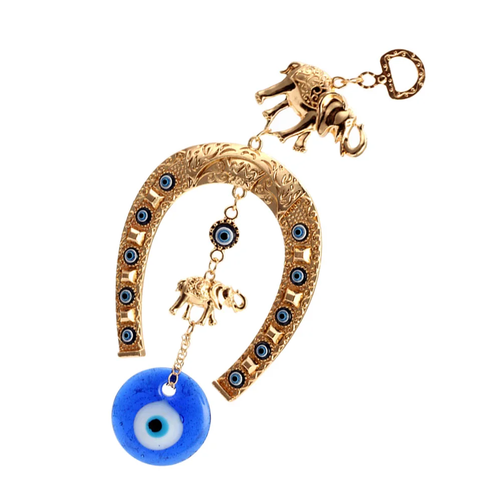 

Elephant Keyrings Protection Amulet Blue Decor Good Fortune Keychain Backpack Keychain Key Chain Decorate Evil Eye Keyring