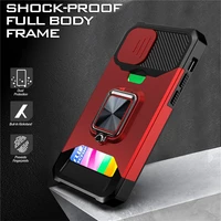 metal ring card slot car holder cover for iphone 13 12 11 pro max 11 xr x xs 7 8 plus case shockproof phone cases coque fundas