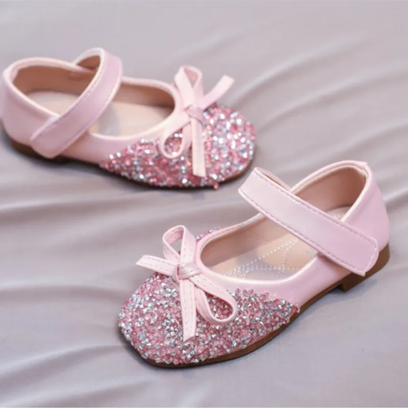 

CUZULLAA 1-12 Y Girls Princess Sequin Shiny Dress Shoes Baby Girls Mary Jane Dance Party Shoes Children Flats Kids Casual Shoes