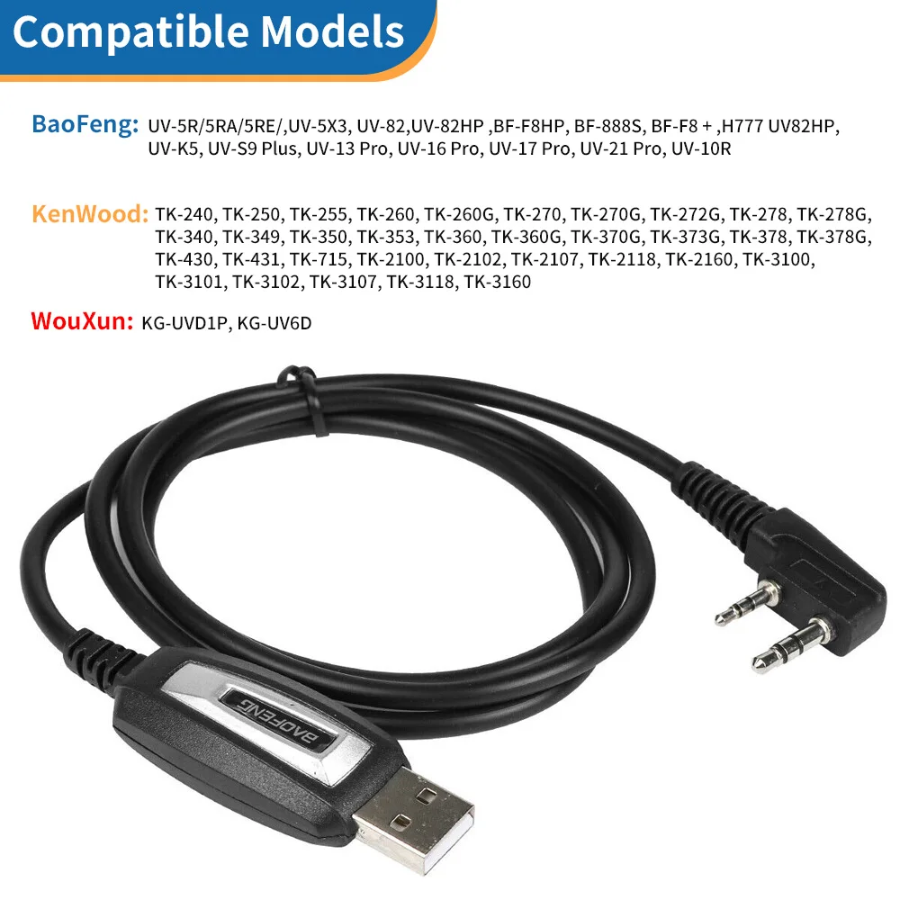 USB-кабель для программирования с CD Baofeng UV-5R 82 888S UV-S9PLUS 16 17 21 Pro Quansheng UV-13 5R Plus Walkie-Talkie