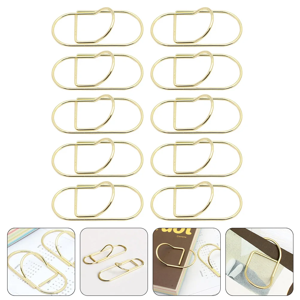 

10Pcs Clips Pencil Fixing Clip Iron Notebook Accessories Paper Clip Holder Multi-use Bills Clip for Indoor Student Fixing