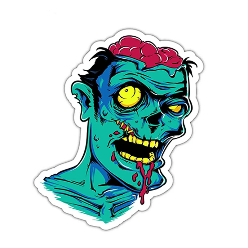 

Horror Zombie Cartoon Car Sticker PVC Accessories Cover Scratches Auto Decal Motorcycle Laptop Decoration,16cm*12cm