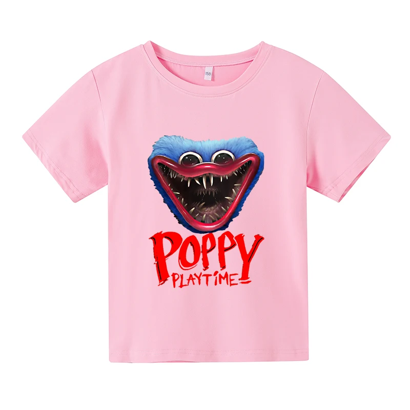 

Christmas Gift Poppy Playtime T-shirt Fashion Huggy Wuggy O-neck Short Sleeve Toddler Girl/Boy Cotton Breathable T-shirt Top 4-8