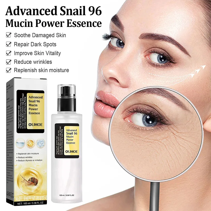 

Snail Mucin Facial Serum Anti Aging Whitening Anti-wrinkle Essence Dark Spots Acne Repairing Fade Fine Lines Skin Care 100ML