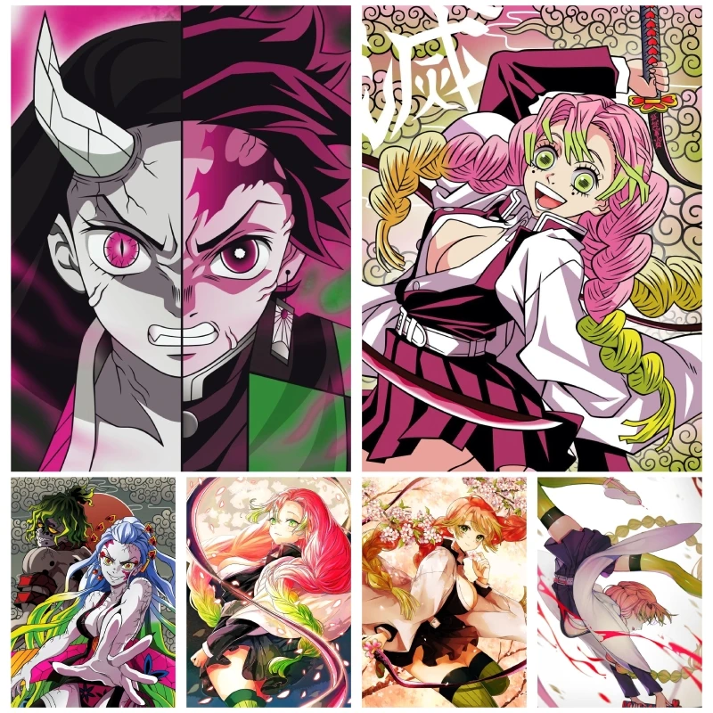 

Картина на холсте Классический Аниме рассекающий демонов Kochou Shinobu настенное Искусство Картина Декор эстетика подходит для украшения ванной комнаты