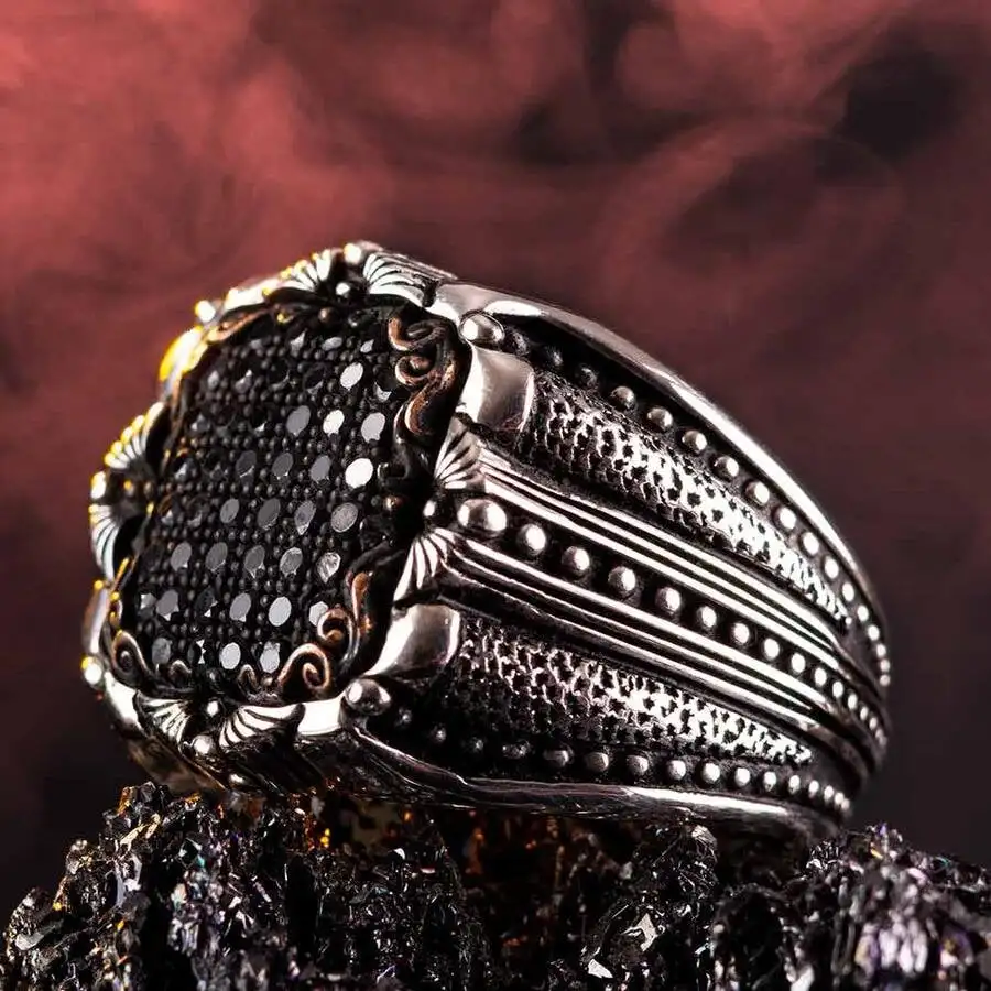 

Mens Ring Zircon Stone,Silver 925k Mens Ring,Handmade Mens Ring,Jewelry Gift For Mens