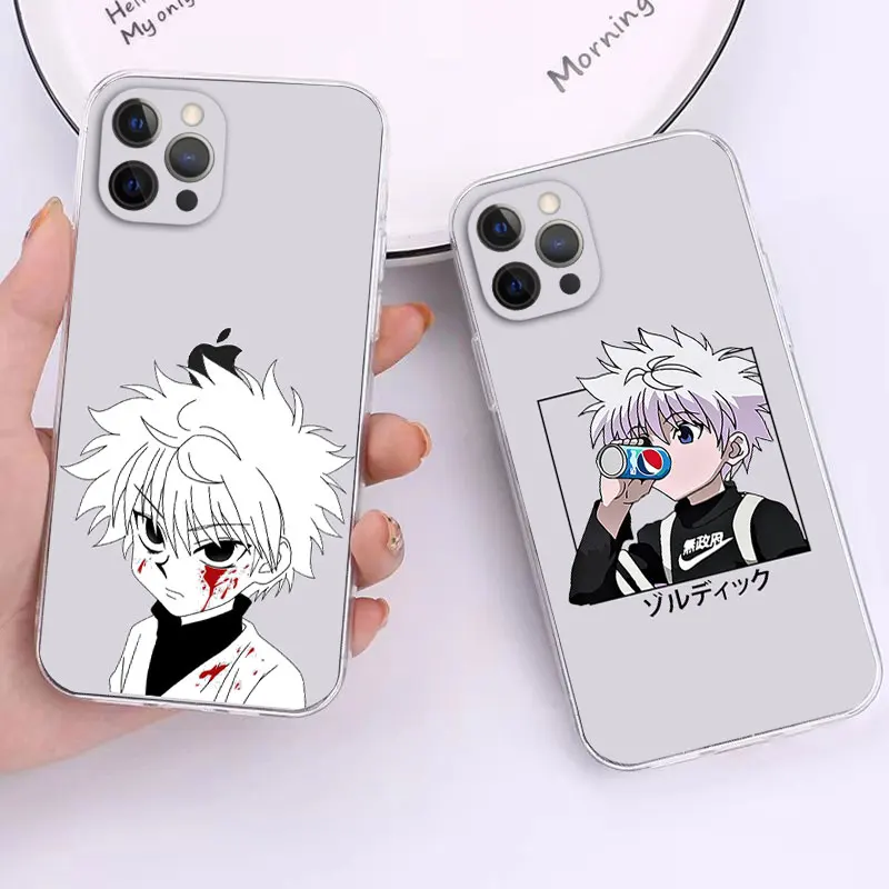 Прозрачный чехол для телефона Cute Hunter X iPhone 16 15 14 13 12 11 Pro XR MAX Plus HXH мягкий