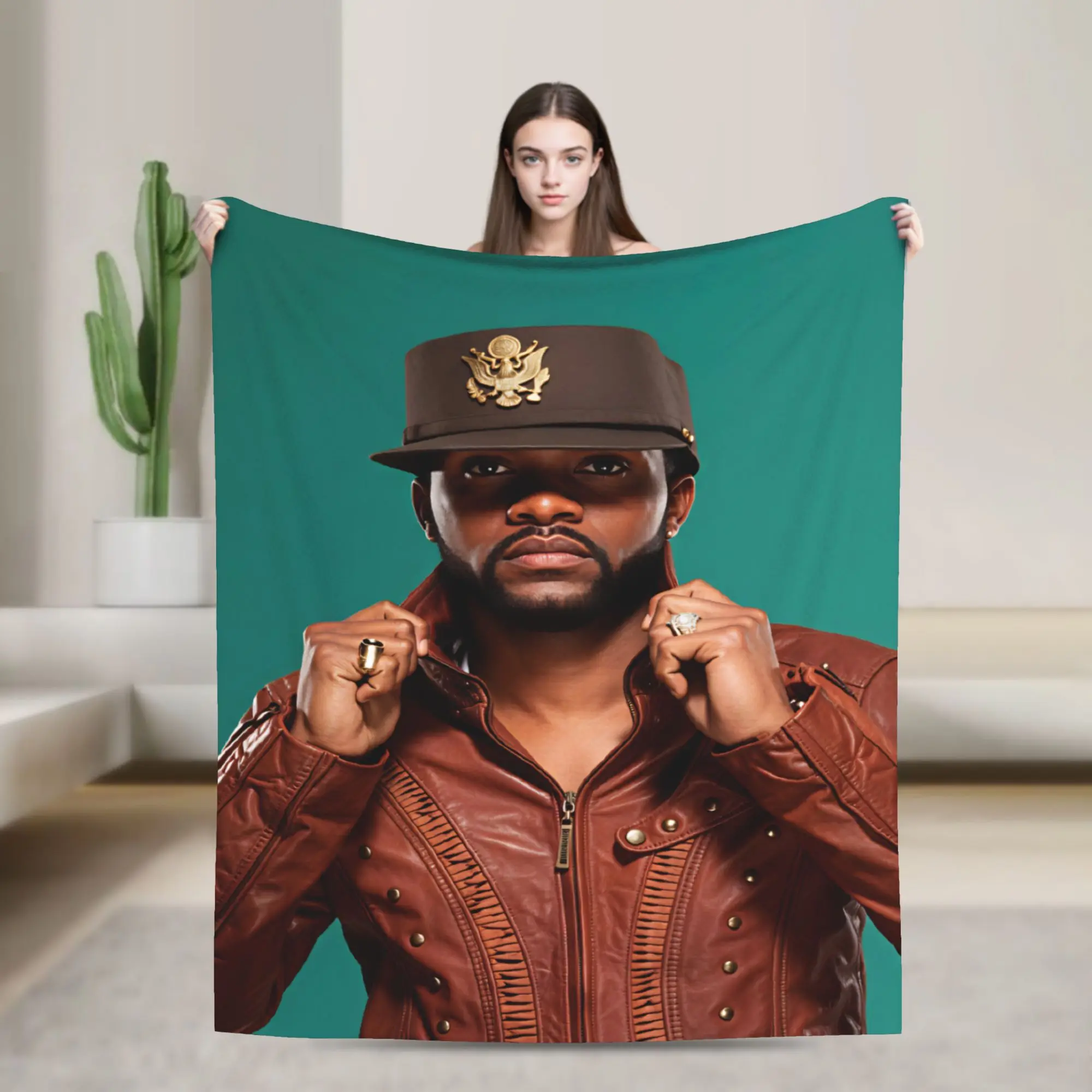 Фото Плед Fally ipupa: Супертеплое плюшевое одеяло для пикника, оригинальное фланелевое покрывало для улицы, накидка на диван/кровать №1