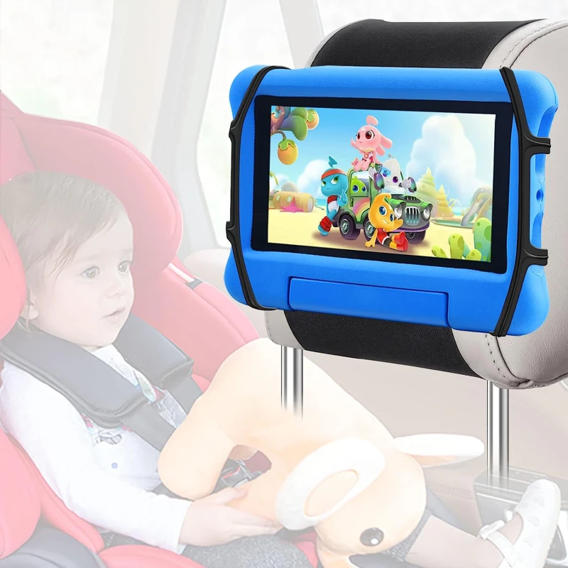 

360 Rotating Adjustable Car Tablet Holder Back Seat Kids Headrest Stand for IPad Mini 6 5 Air Pro Samsung Anti-Slip Strap Mount