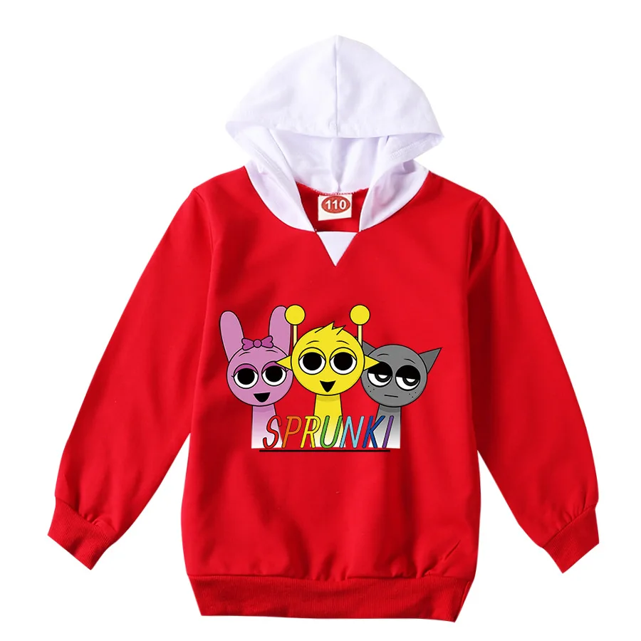 New Sprunki Clothes Kids Horror Game Incredibox Hoodie Boys Long Sleeve Sweatshirts Toddler Girls Casual Coats Children Clothing