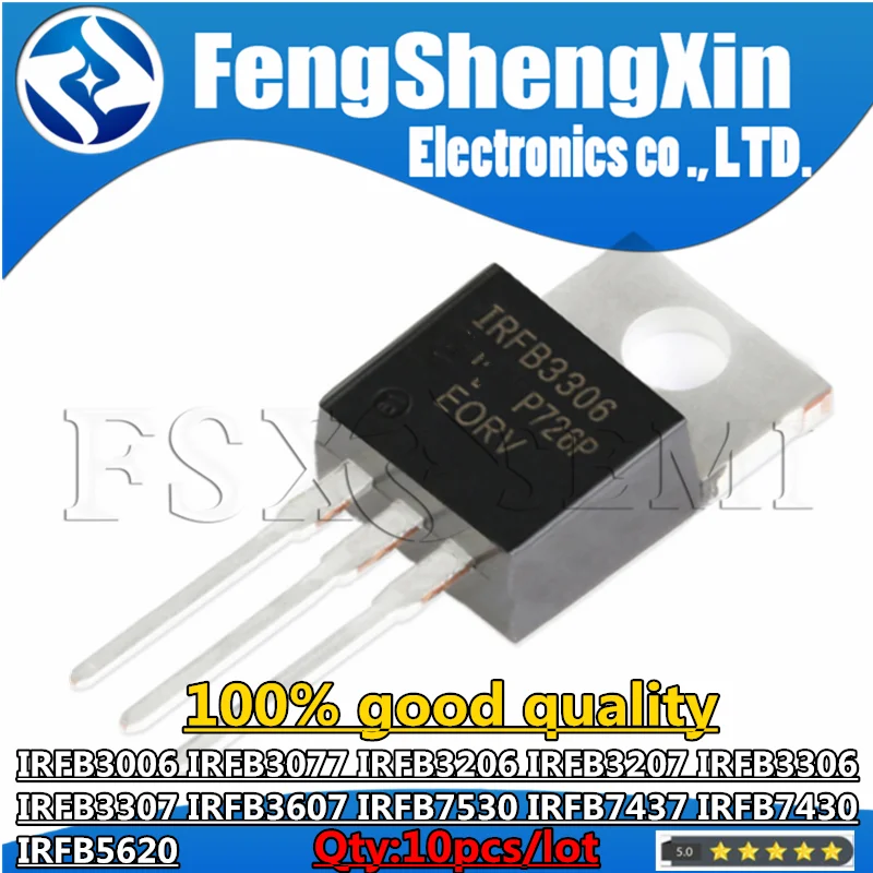 10 шт. IRFB3006 IRFB3077 IRFB3206 IRFB3207 IRFB3306 IRFB3307 IRFB3607 IRFB7530 IRFB7437 IRFB7430 IRFB5620 Power MOSFET TO220