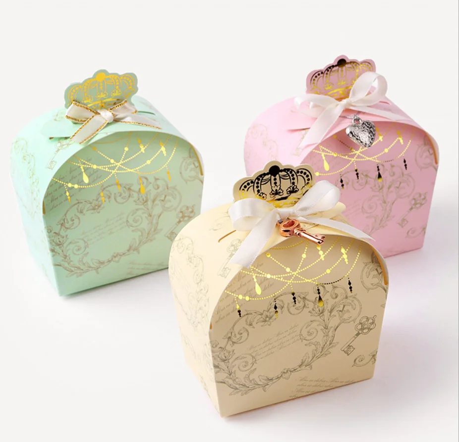 Favor Gift Royal Crown Boxes Baby Shower Gender Reveal Candy Packaging Wedding Boxes Pincess