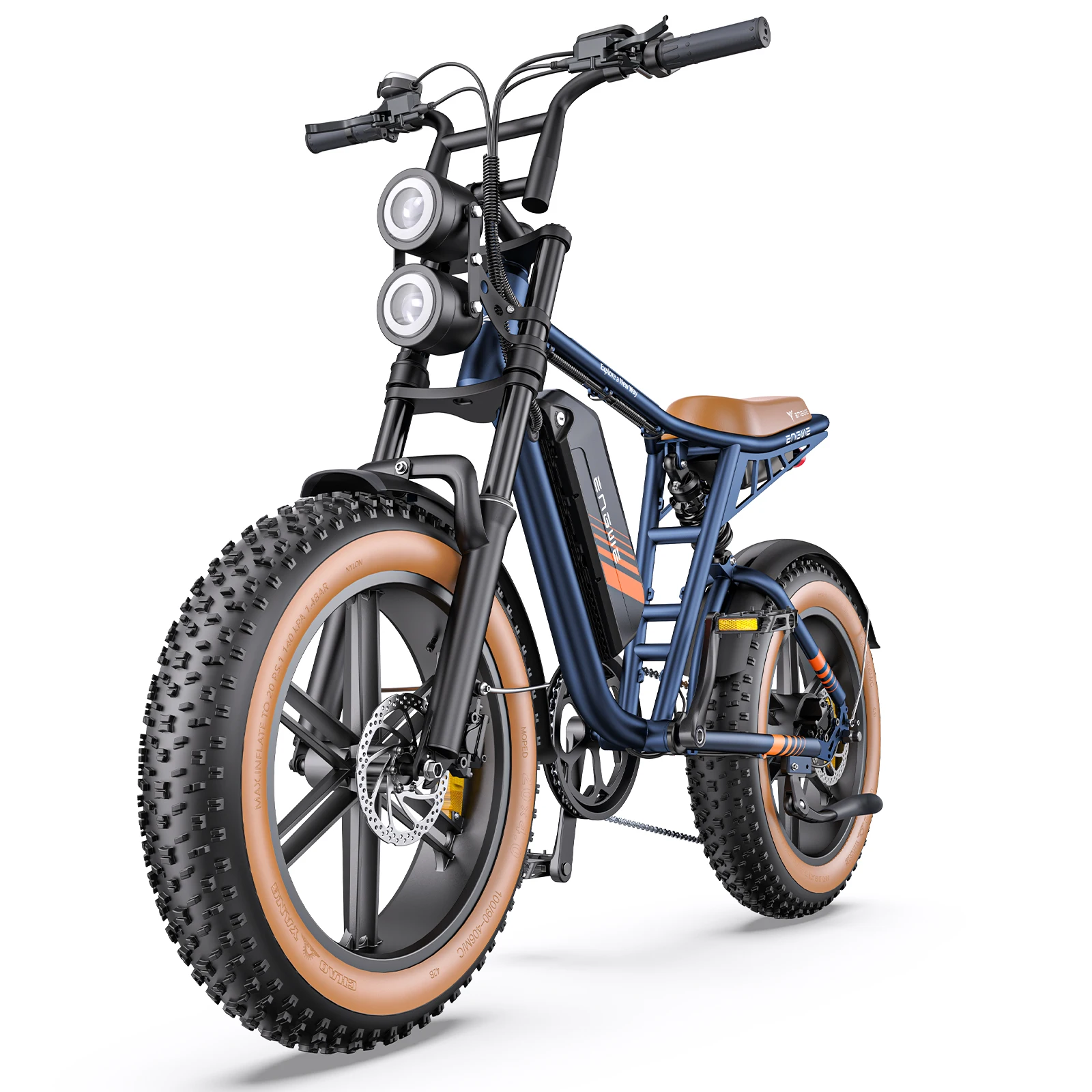 Engwe M20 2.0 Ebike 1200W 52V31.2Ah Dual Battery Suspension 20*4.0 Inch Tire Electric Bicycle Mountain Dirt Bike
