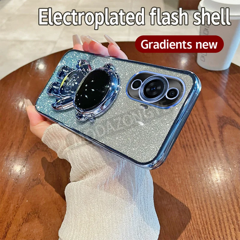 Чехол для Huawei Nova 11 мягкий силиконовый чехол из искусственной кожи с блестками