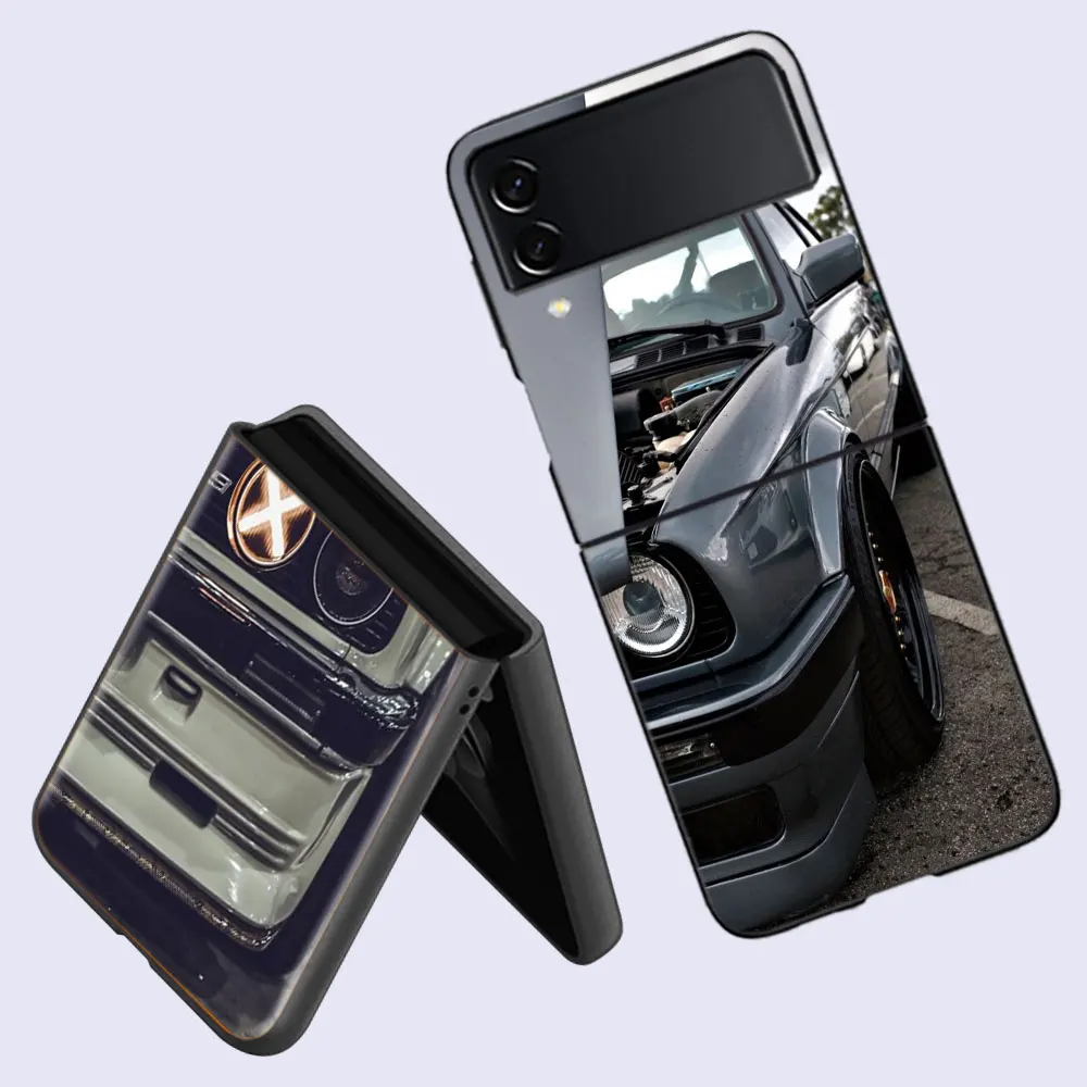 Автомобильный чехол для телефона B- Bmwes-S E30 Fundas Samsung Galaxy Z Flip 5 6 4 3 5G с задней крышкой