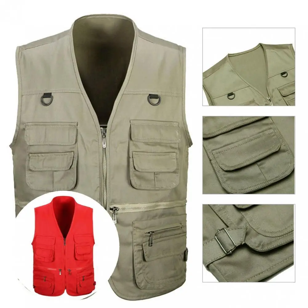 

Terrific Breathable Men Vest Men Waistcoat Zipper Anti-deformation