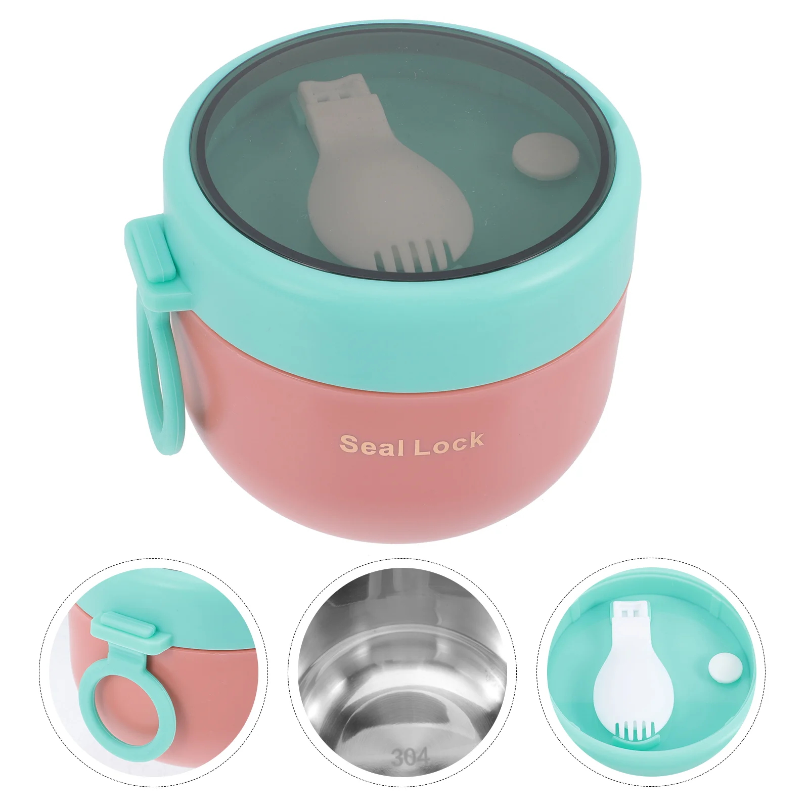 

Insulated Lunch Container Stainless Steel Inner Cup Lunch Box for Kids with Spoon