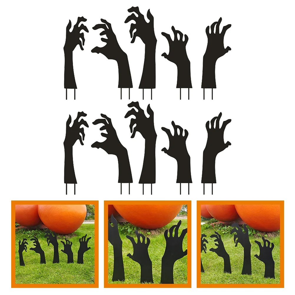 

10 Pcs Garden Sign Signs Yard Outdoor Halloween Paper Advertising Boards Props Lawn