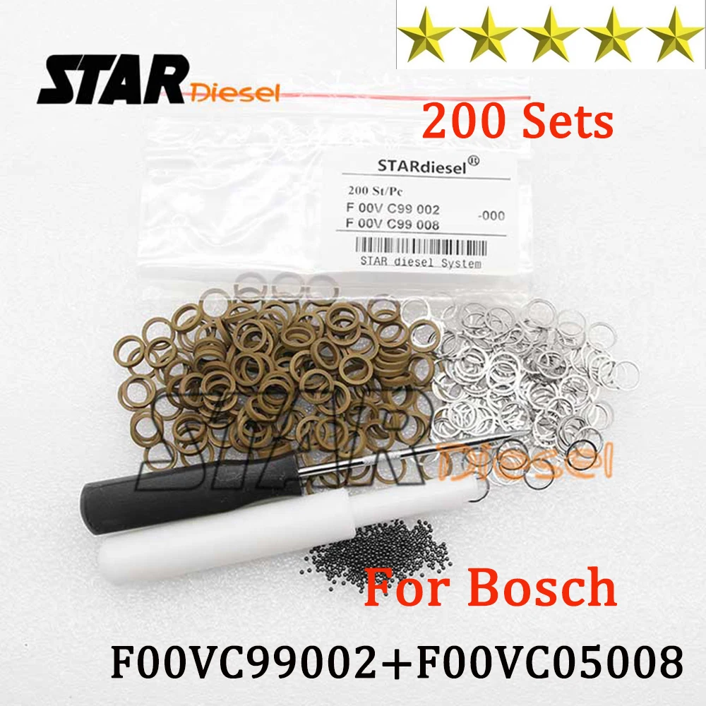 

200PC Orings Diesel Injector Ceramic Repair Kits F 00V C99 002 F 00V C05 008 Sealing Rings F00VC99002 F00VC05008 For Bosch