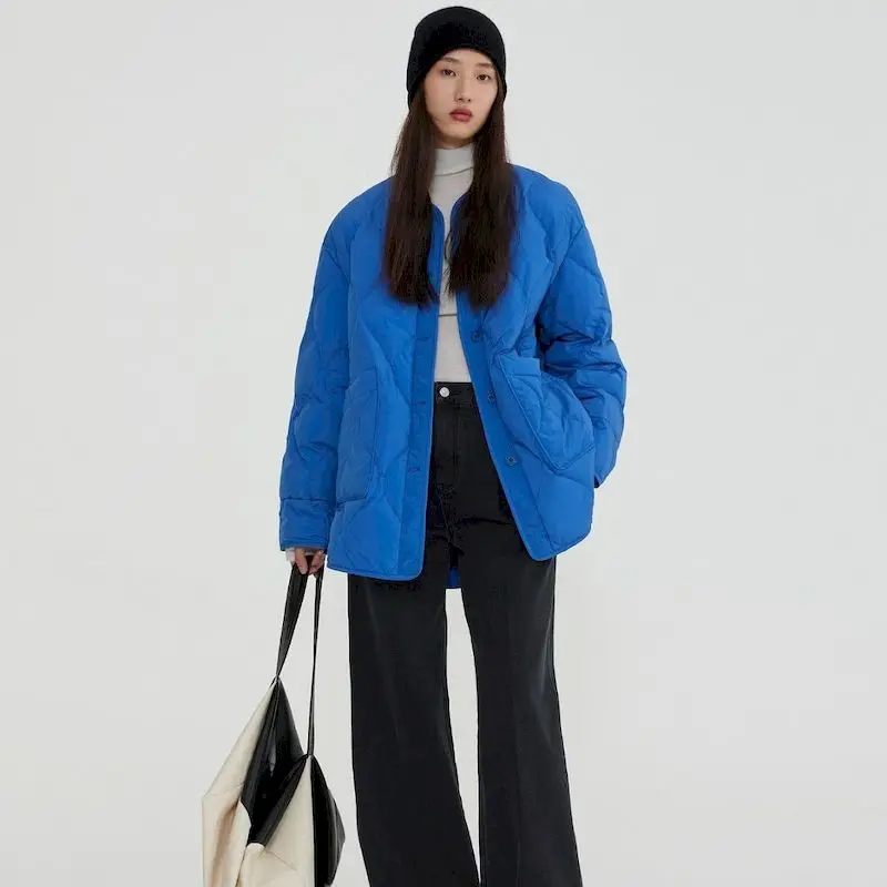 

Женская тонкая куртка, пальто на пуговицах, винтажная модная верхняя одежда с карманами, синее пальто, зимняя Осенняя Женская куртка-бомбер ...