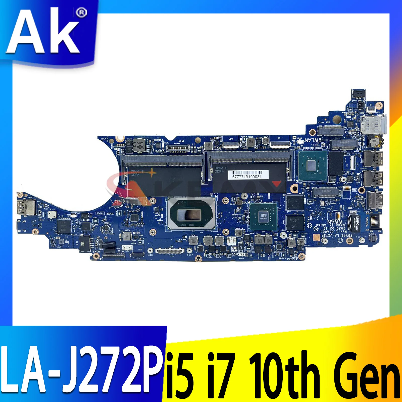 

Оригинальная материнская плата для ноутбука dell latitude 5411 со стандартным i7-10850H CPU V2G GPU 100% полностью протестирована