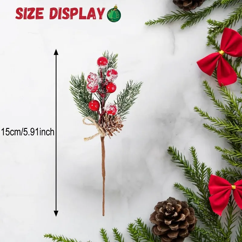 Рождественский букет сосновой шишки украшение из красных ягод имитация растения