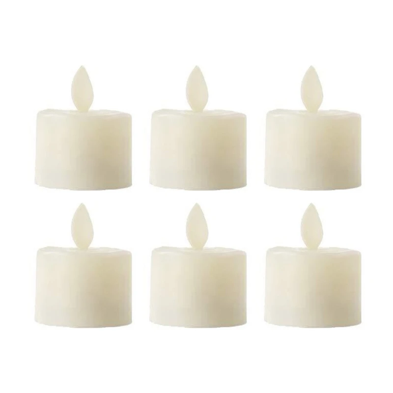 

6pcs Flameless Candle Battery Operated Swinging Flame LED Tea Lights for Christmas Wedding Party Anniversary Decorations