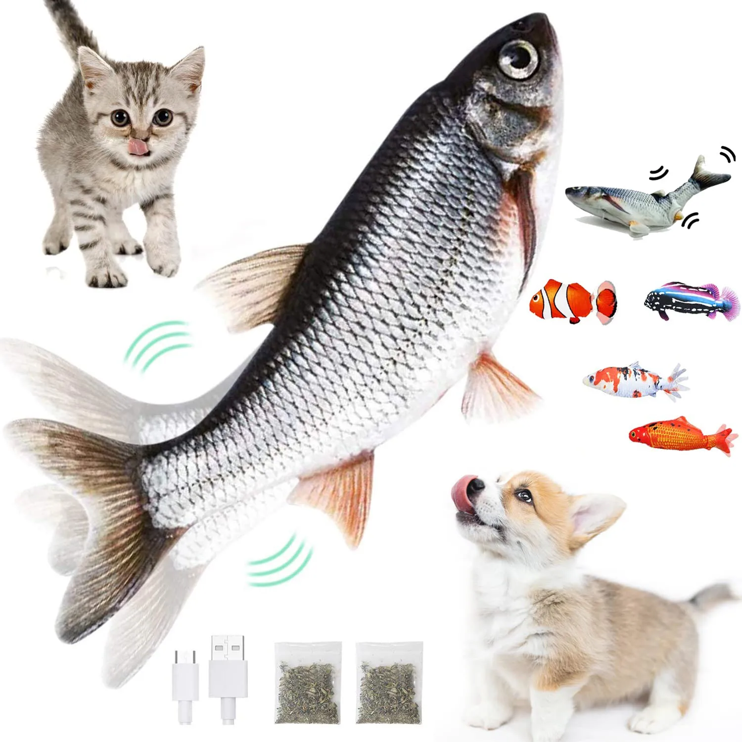 

Toys Toys Catnip For Pet Medium Wiggle For Electric Flopping Fish Fish Dogs Chew Cat Small Automatic Toy Moving Dogs Realistic