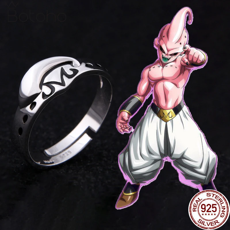 

Драконий Z Majin Buu 925 пробы Серебряное кольцо для женщин и мужчин косплей ювелирные изделия регулируемое кольцо на палец реквизит подарок на д...