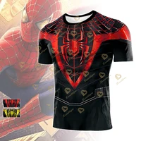 men summer compression t shirt spiderman 3d printed short sleeve t shirt top fitness quick dry cosplay graphic tees