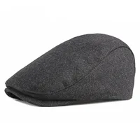 Wool Beret For Autumn Winter Men Solid Warm Vintage Cap Women Flat Newsboy Original Painter Hat British Forward Peaky Blinder B8