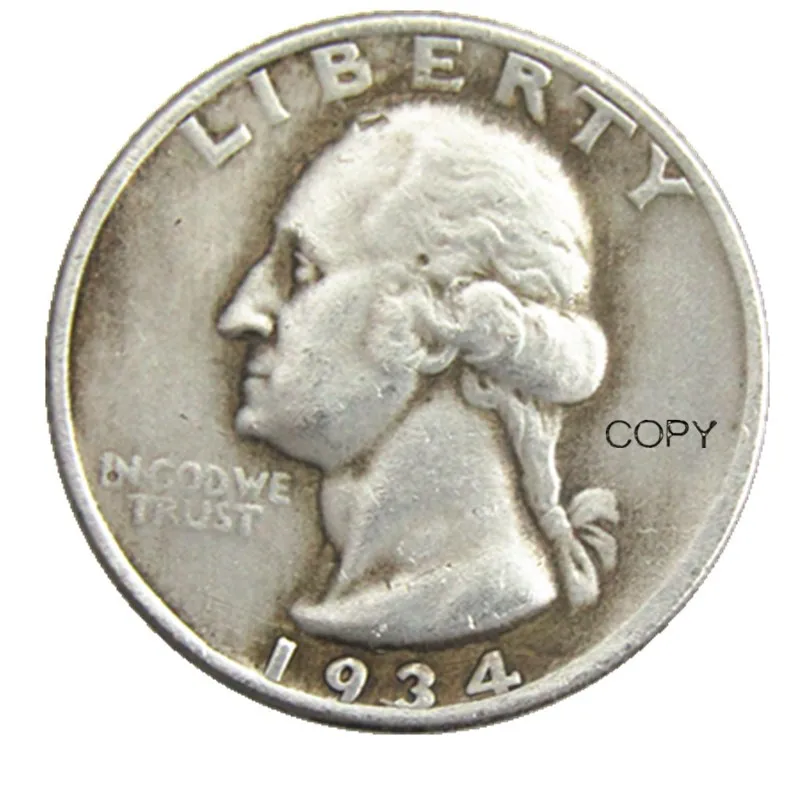 US 1934P/D квартал Вашингтон Посеребренная копия монеты US 1934P/D квартал Вашингтон Посеребренная копия монеты
