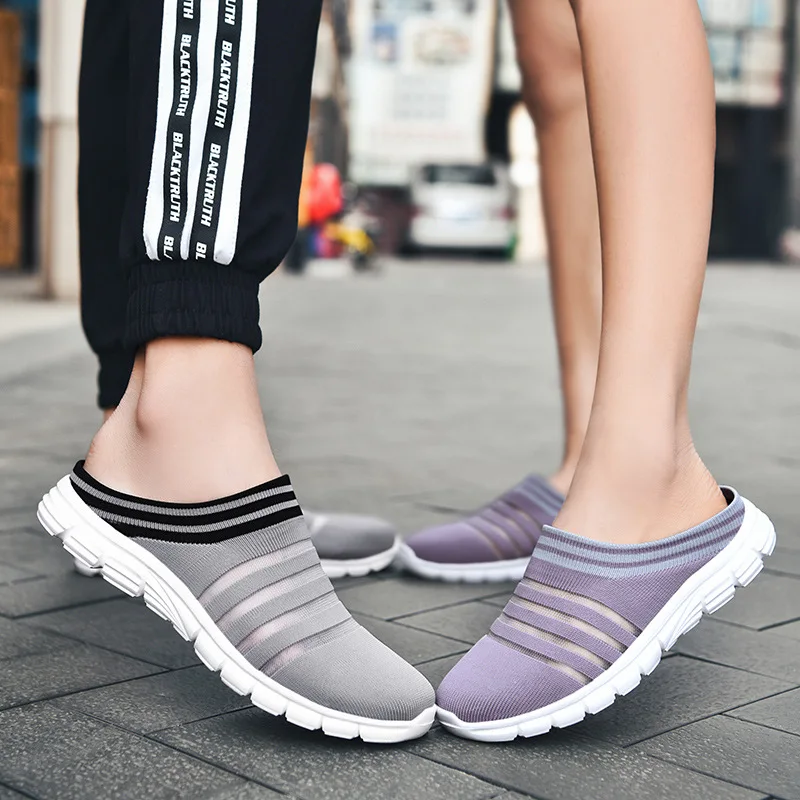 

Lightweight Round Toe Slippers for Women Mules Flats Soft House Female Slides Four Season Casual Mesh Lazy Shoes Unisex