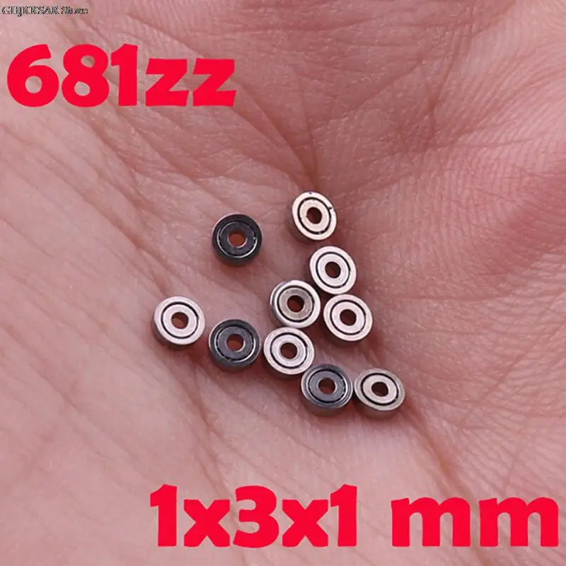 

10pcs 681ZZ Miniature Mini Ball Bearings Metal Open Micro Bearing 1x3x1mm