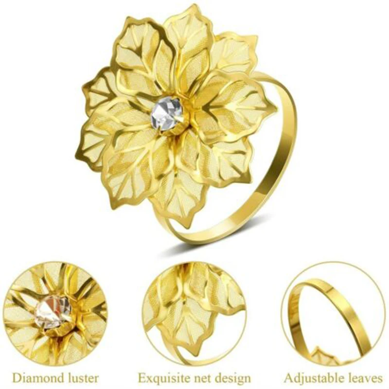 

Alloy Napkin Ring Exquisite Hollow Napkin Holder Decoration Napkins Rings Set For Wedding,party Dinner Table Decor Hogard