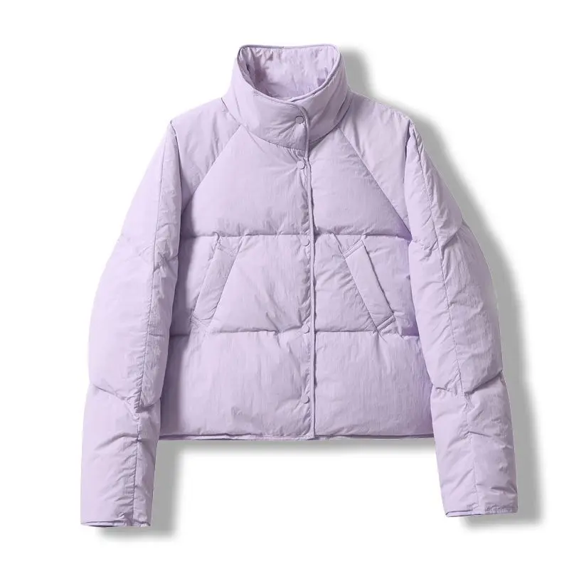 Women Winter 2023 New Vintage Korean Solid White Duck Down Jackets Fashion Casual Long Sleeve Loose Warm Coats Clothing V62