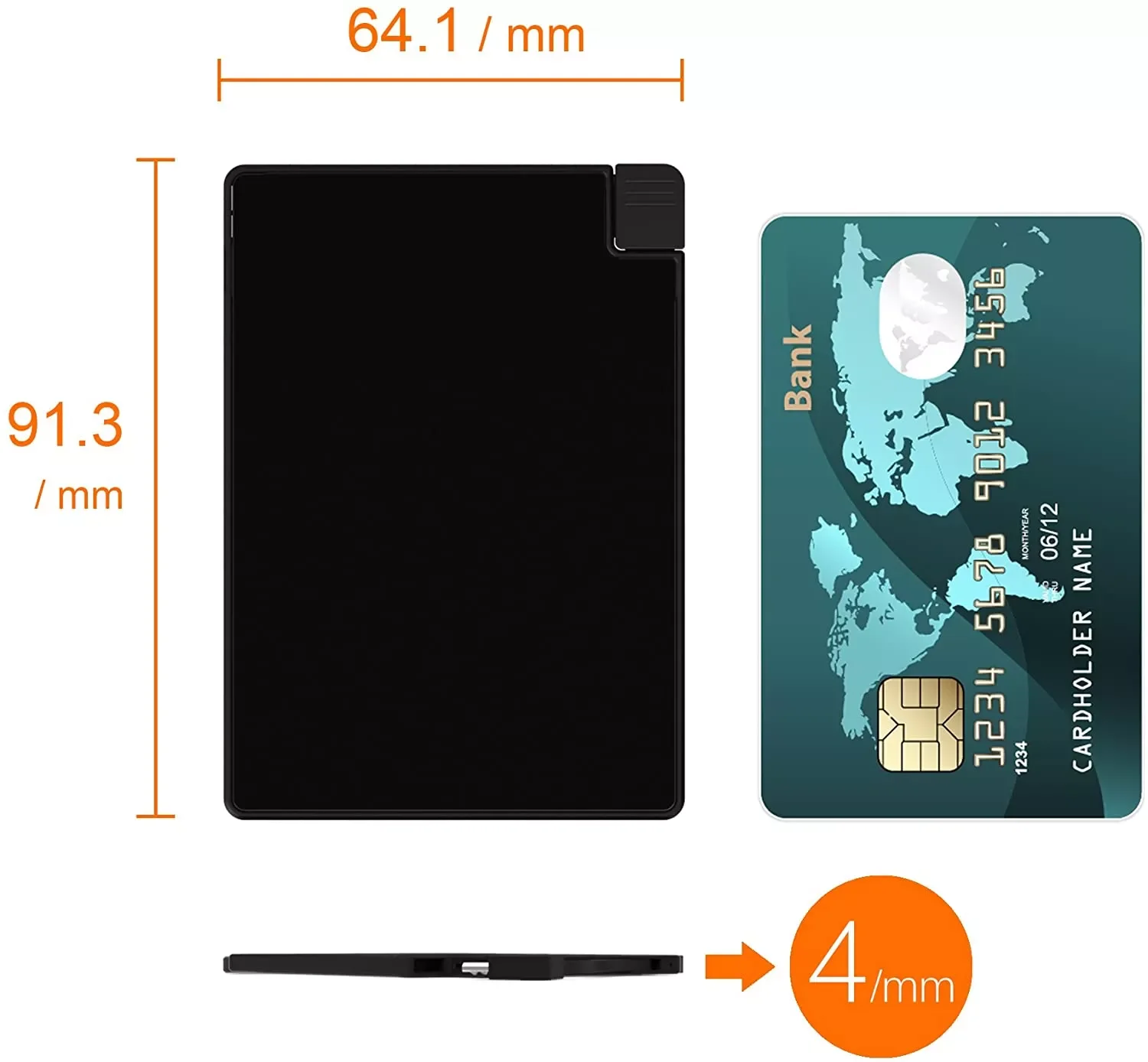 

TNTOR New 2500mAh Ultra Slim Power Bank Only 4 mm Built In Cable Portable Mini power bank powerbank charge for iPhone X ,11 ,12