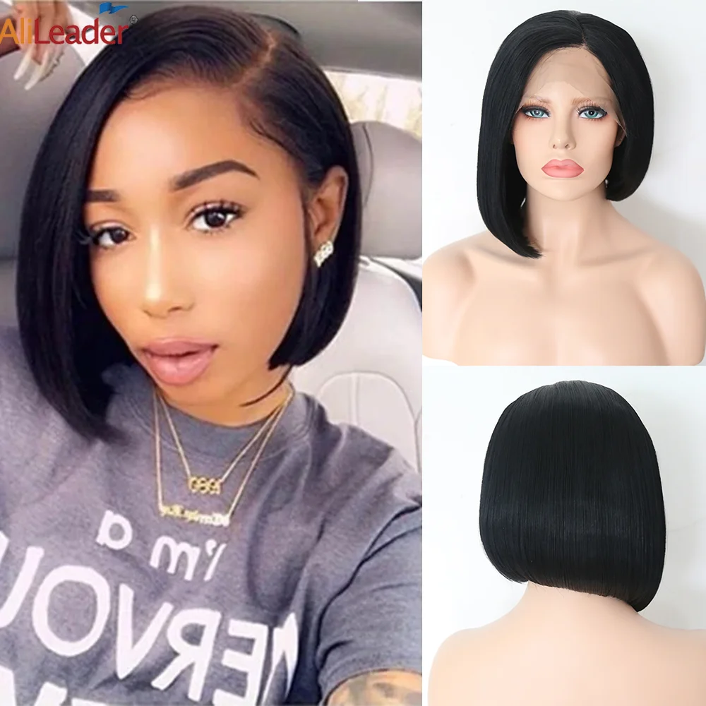 

Классические парики боб, синтетический кружевной передний парик для черных женщин, длина плеч, Короткие бобы, парики высокого качества